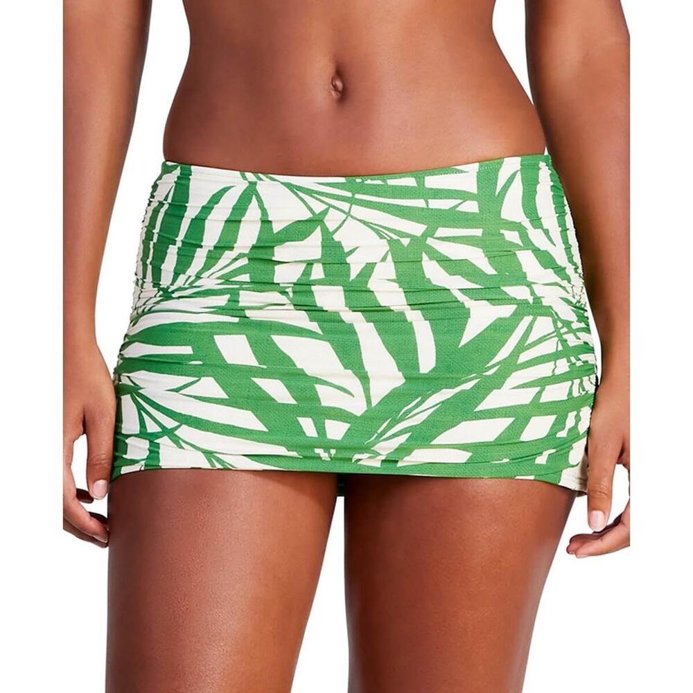 Kate Spade New York Womens Printed Shirred Swim Bottom Separates Green L 14563